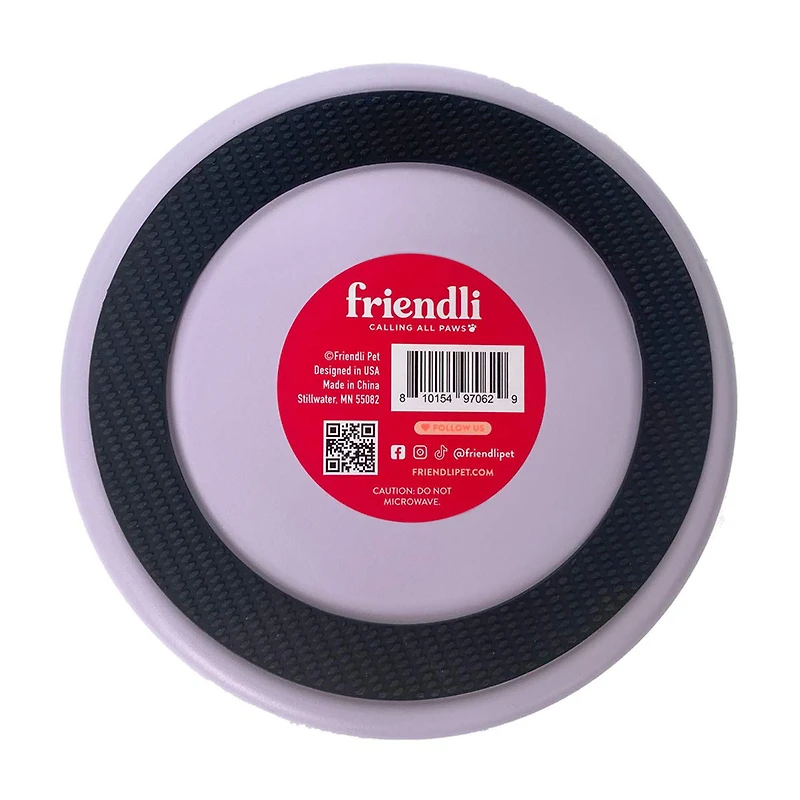 Friendli Stainless Steel Double Wall Dog Bowl, 32oz, Lilac