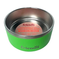 Friendli Stainless Steel Double Wall Dog Bowl, 32 oz, Cosmic Green