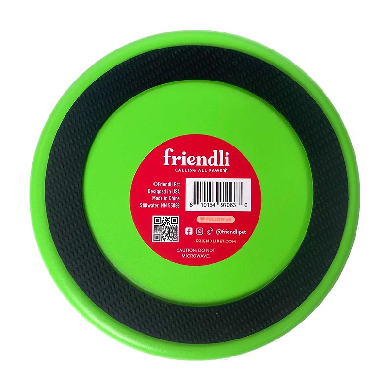 Friendli Stainless Steel Double Wall Dog Bowl, 32 oz, Cosmic Green