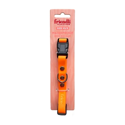 Friendli Waterproof Dog Collar, XS/S, Tangerine