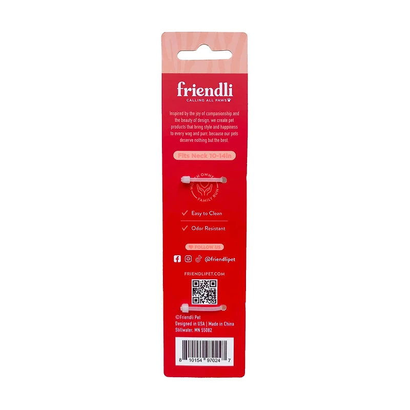 Friendli Waterproof Dog Collar, XS/S, Tangerine