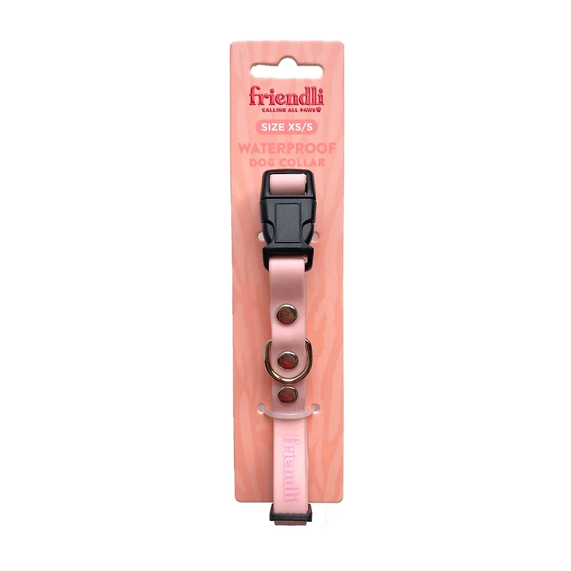 Friendli Waterproof Dog Collar, XS/S, Bubblegum Pink