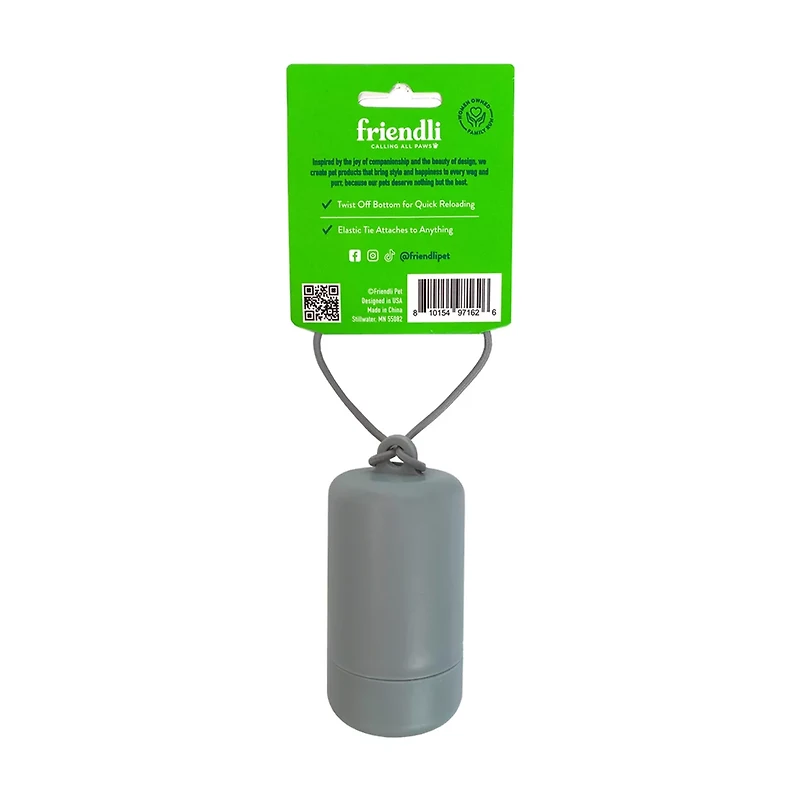 Snow Gray Dog Waste Bag Holder