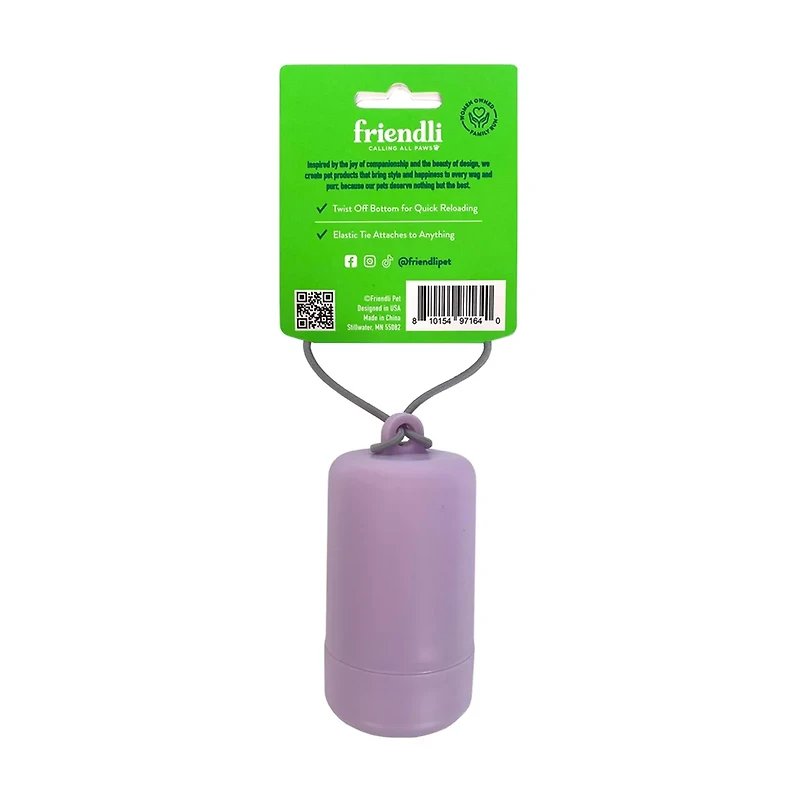 Friendli Dog Waste Bag Holder, Lilac