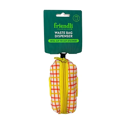Friendli Neoprene Dog Waste Bag Holder, Yellow/Orange