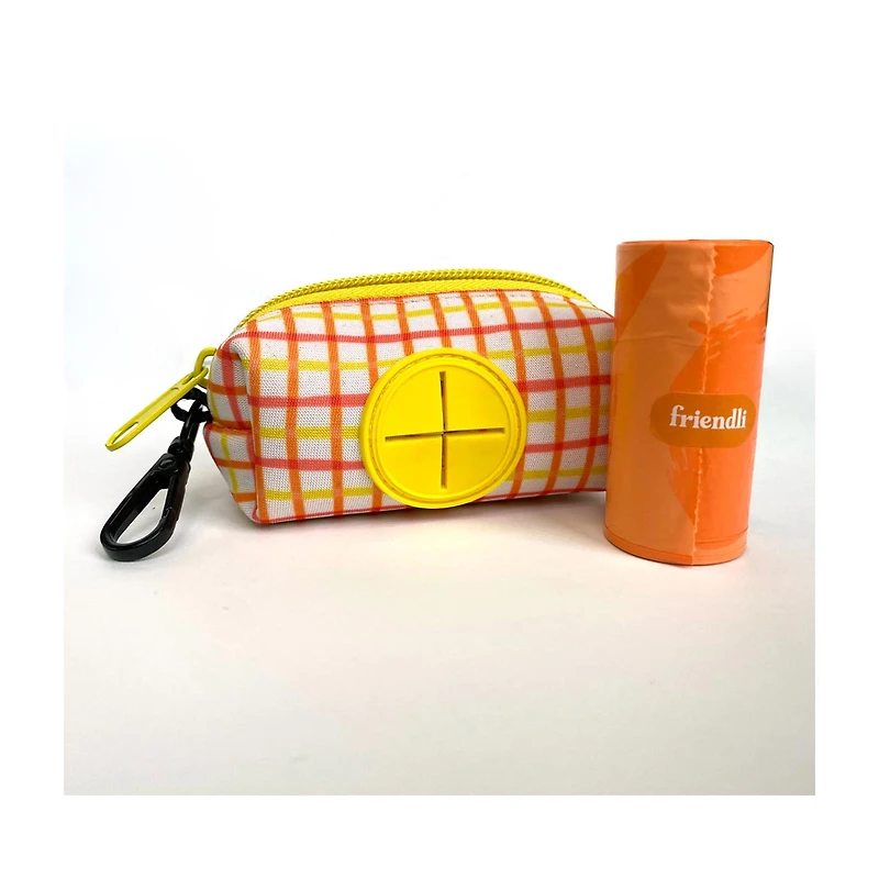 Friendli Neoprene Dog Waste Bag Holder, Yellow/Orange