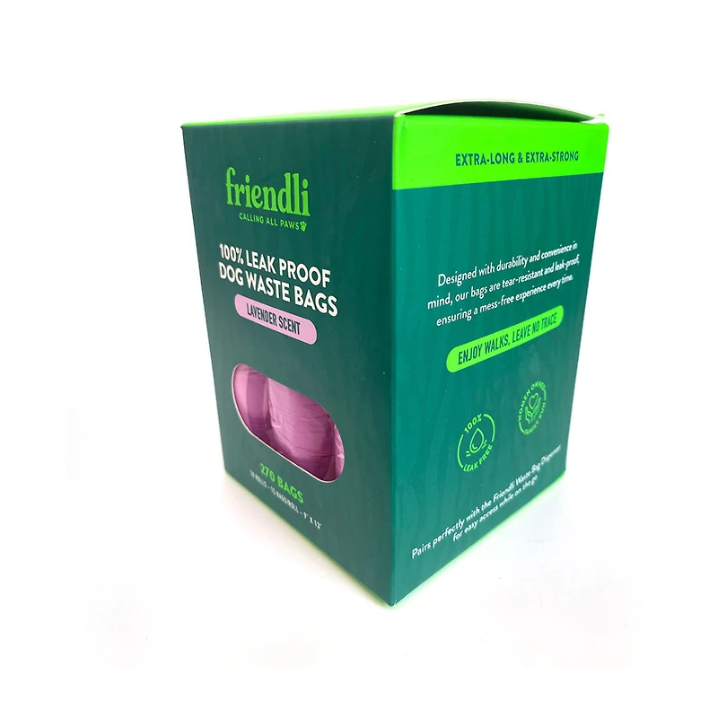 Friendli Lavendar Scented Dog Waste Bags, 18 Rolls