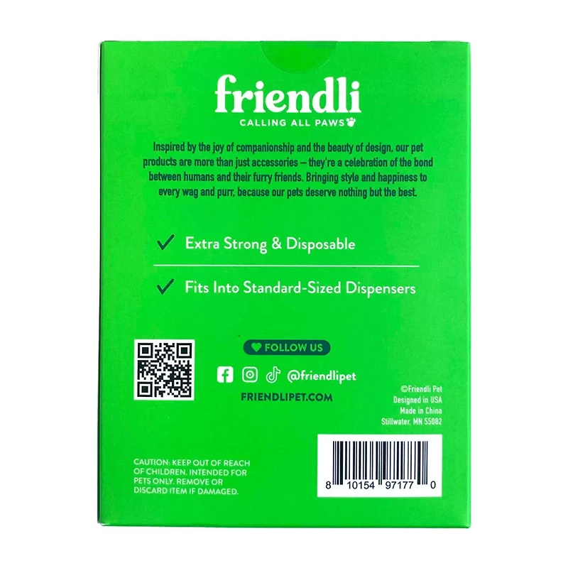 Friendli Citrus Scented Dog Waste Bags, 18 Rolls