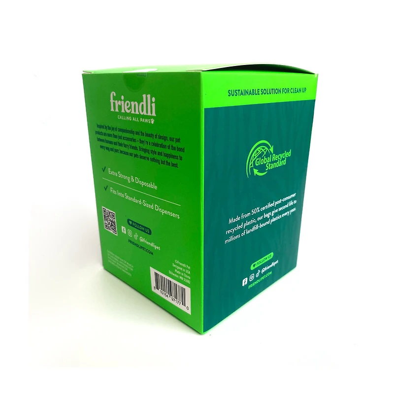 Friendli Citrus Scented Dog Waste Bags, 18 Rolls