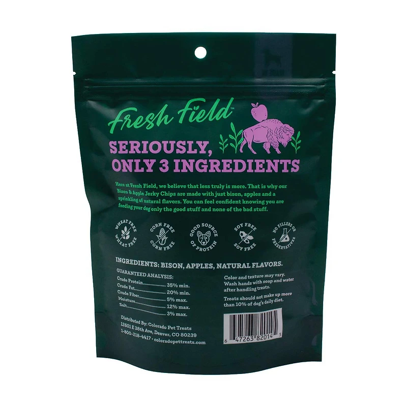 Fresh Field Bison & Apple Jerky Chips for Dogs, 5 oz