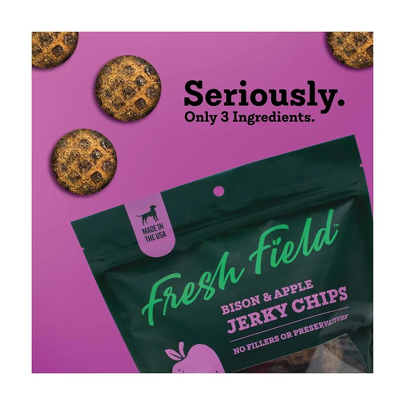 Fresh Field Bison & Apple Jerky Chips for Dogs, 5 oz