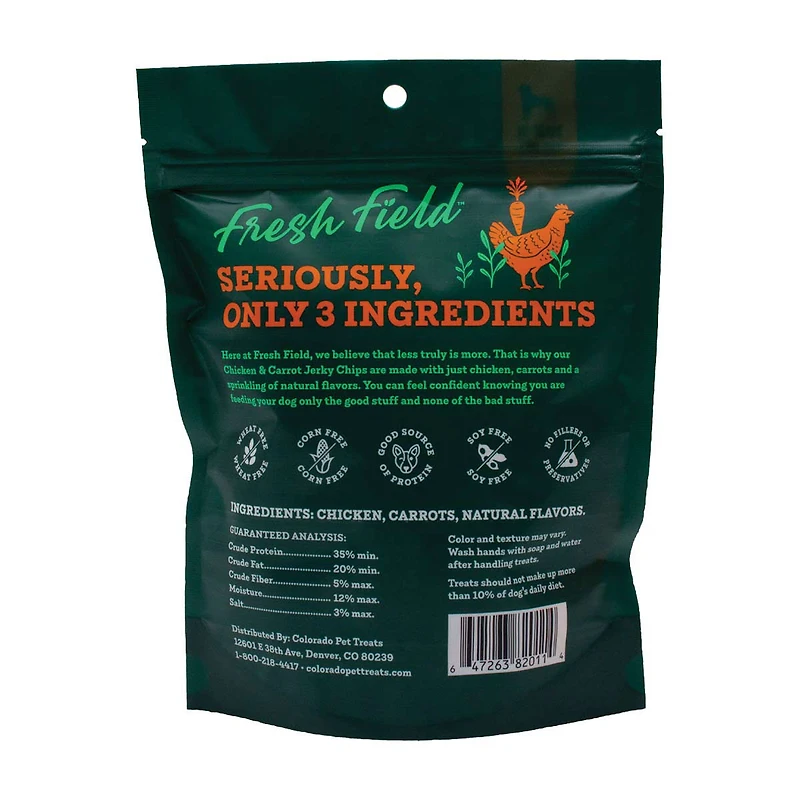 Fresh Field Chicken & Carrot Jerky Chips for Dogs, 5 oz