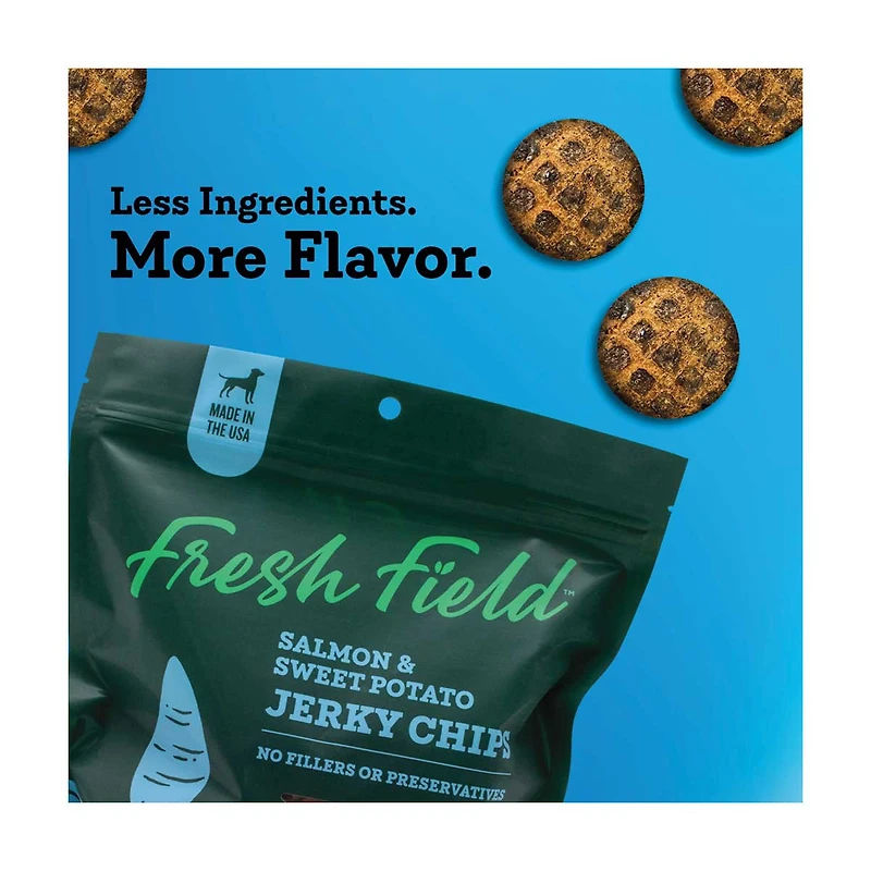 Fresh Field Salmon & Sweet Potato Jerky Chips for Dogs, 5 oz