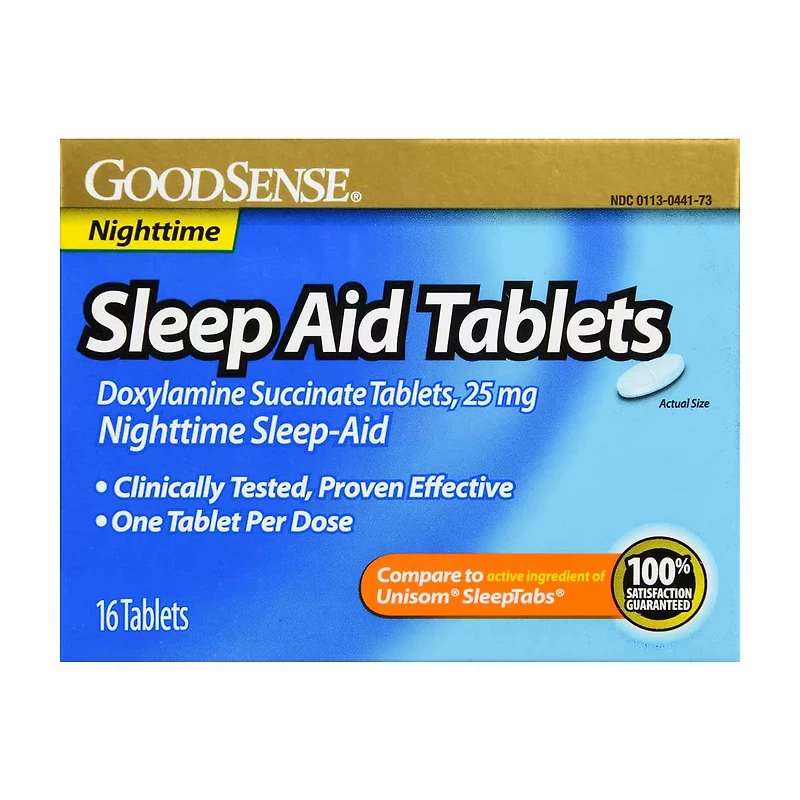 GoodSense Nighttime Sleep Aid Tablets, 25 mg, 16 ct