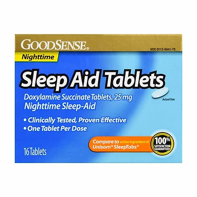 GoodSense Nighttime Sleep Aid Tablets, 25 mg, 16 ct