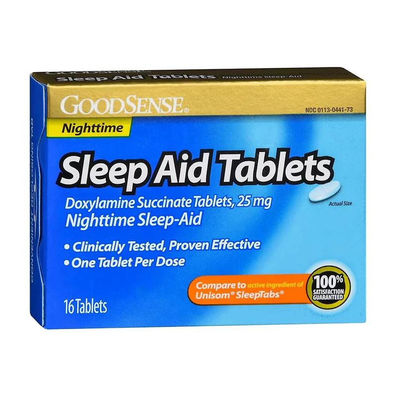 GoodSense Nighttime Sleep Aid Tablets, 25 mg, 16 ct