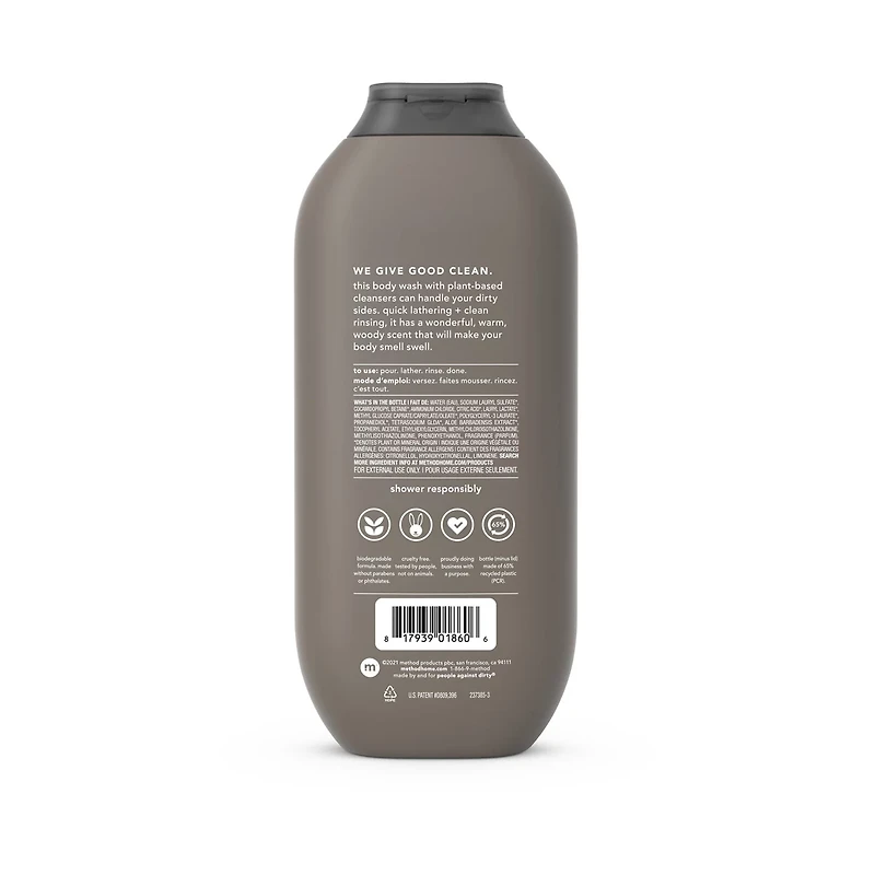 Method Men Cedar + Cypress Body Wash, 18 fl oz