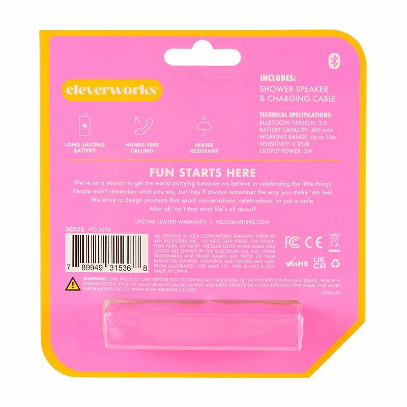 Cleverworks Shower Speakers, Pink