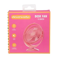 Cleverworks Desk Fan, Pink