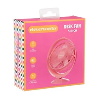 Cleverworks Desk Fan, Pink