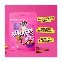 BONKERS Dog Bites, Crunchy & Soft Beef Lovers Flavored Dog Treats, 5.3oz / 150g