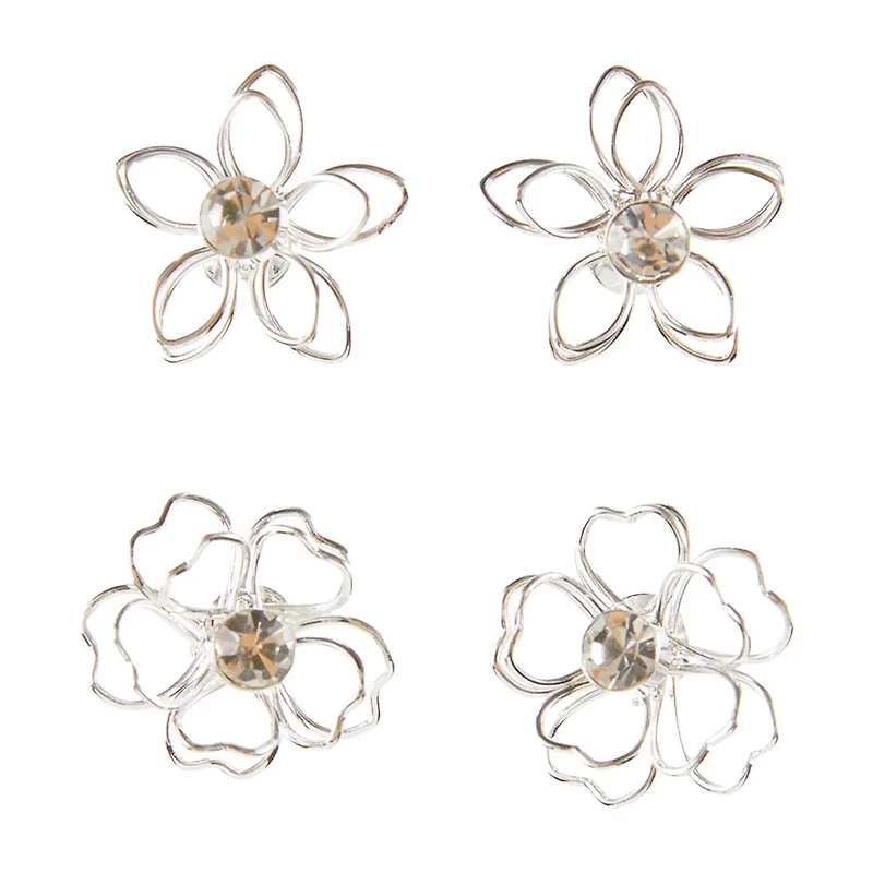 Flower Shaped Stud Earrings, 2 Count