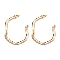Golden Distortion Hoop Earrings