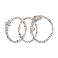 Silver Strass Cross Rings, 3 ct