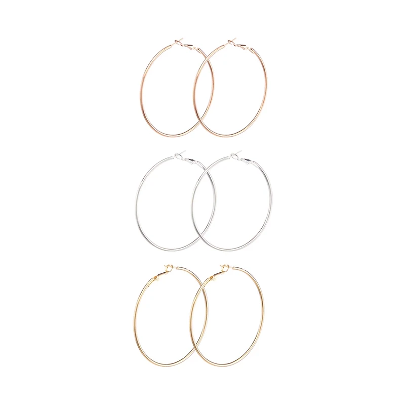 Coating Hoop Earrings, 3 ct