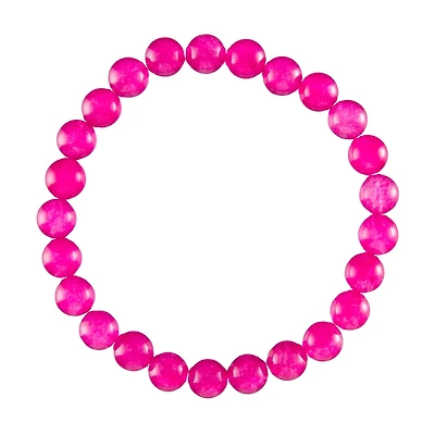 Beaded Stone Elastic Bracelet, Pink
