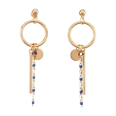 Circle Epoxy Dangle Earrings