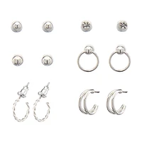 Stud Hoop Earrings, 6 ct - Small
