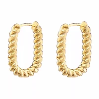 Small Twisted Square Hoop Earrings