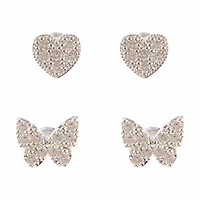 Butterfly Stud Earrings, 3 ct