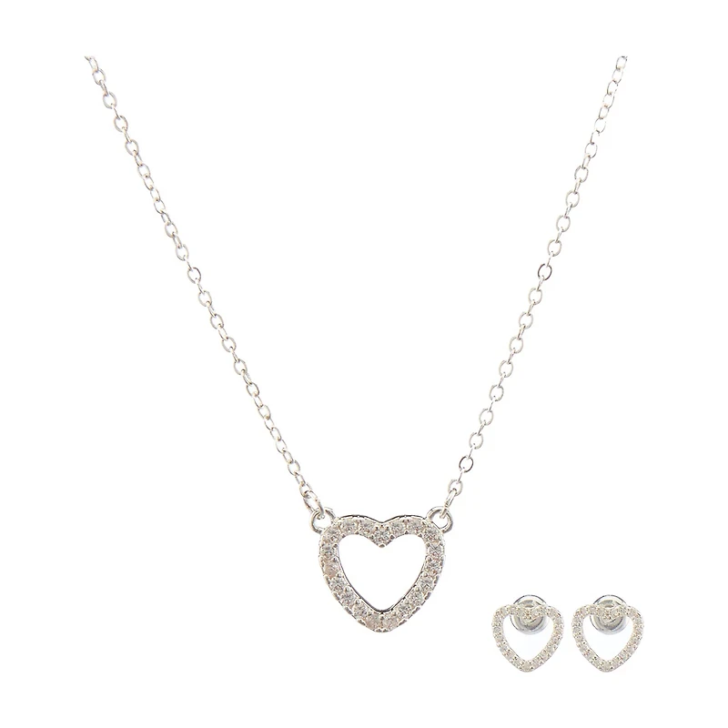 Heart Necklace & Earring Set