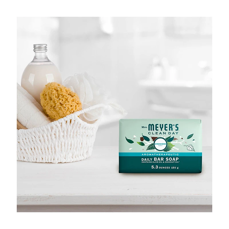 Mrs. Meyer's Clean Day Daily Bar Soap, Birchwood Scent, 5.3 oz