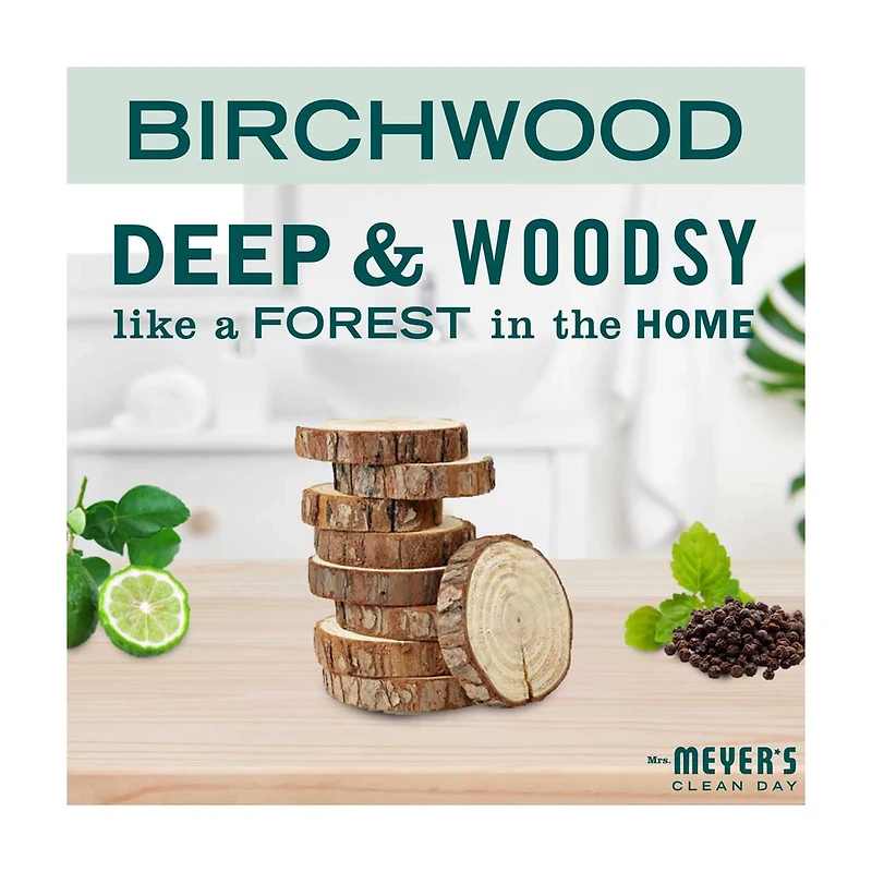 Mrs. Meyer's Clean Day Body Wash, Birchwood Scent, 16 oz