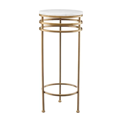 Metal Planter Table with Marble Top, Medium