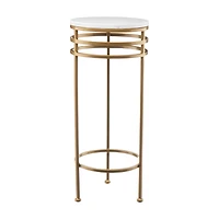 Metal Planter Table with Marble Top, Small