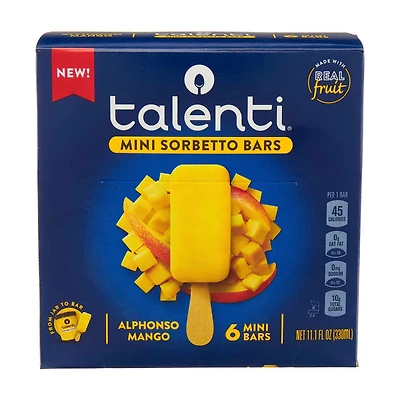 Talenti Mini Sorbetto Bars, Alphonso Mango, 6 ct