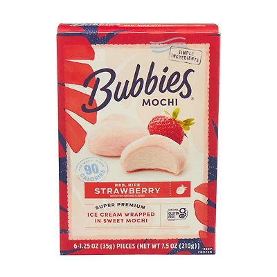 Bubbies Mochi, Strawberry, 6 ct