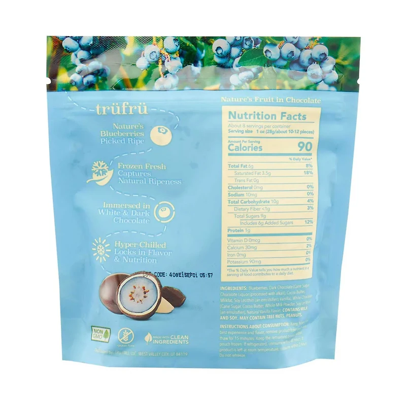 Trufru Blueberry, Dark Chocolate, 8 oz