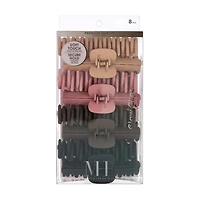 MHB (Must-Have Beauty) 8pc Soft Touch Barrel Claw Hair Clip Collection