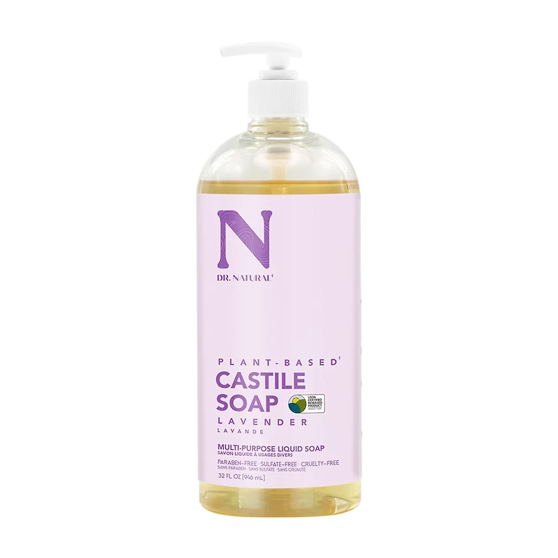 Dr. Natural Plant-Based Castile Liquid Soap, Lavender, 32 fl oz