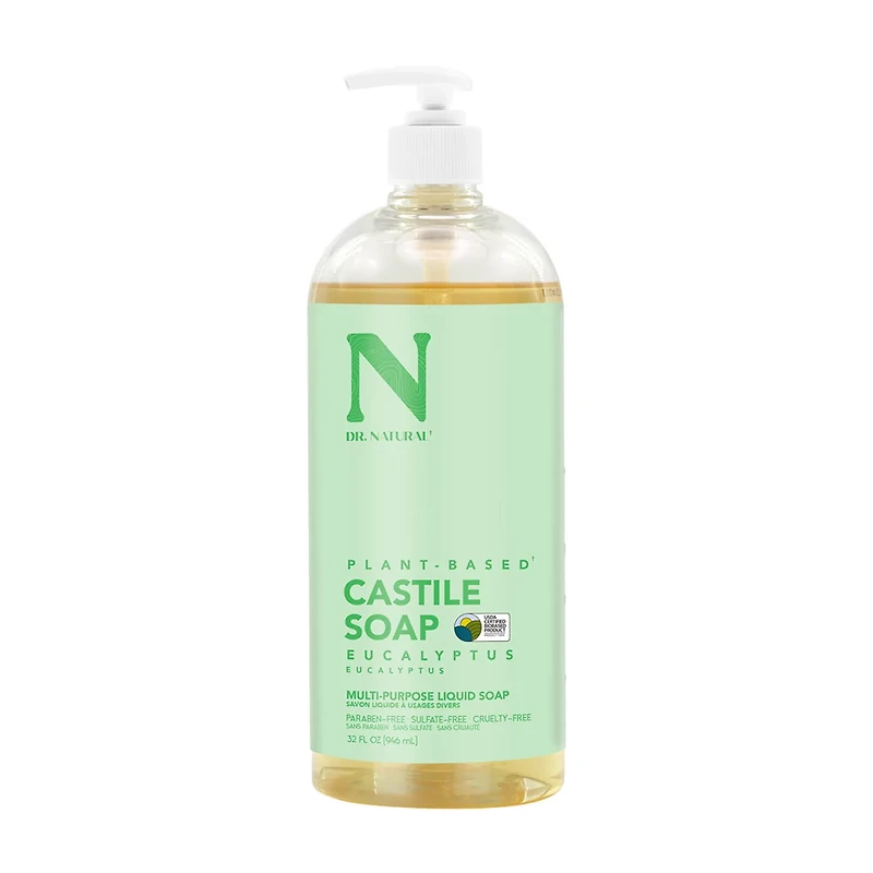 Dr. Natural Plant-Based Castile Liquid Soap, Eucalyptus, 32 fl oz