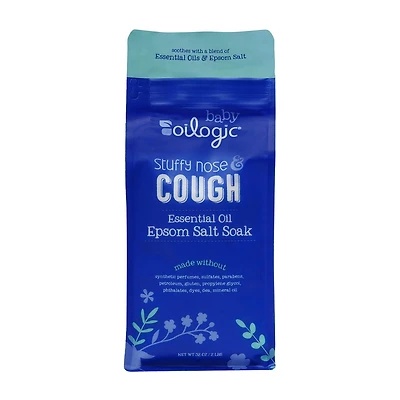 Oilogic Baby Stuffy Nose & Cough Essential Oil Epsom Salt Soak, 32 oz
