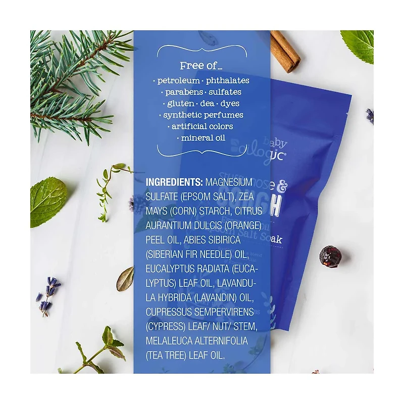Oilogic Baby Stuffy Nose & Cough Essential Oil Epsom Salt Soak, 32 oz