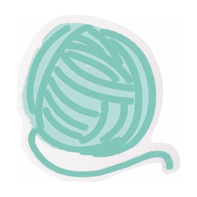 Pawty Animals Yarn-Ball-Shaped Paper Party Lunch Napkins, 6 in