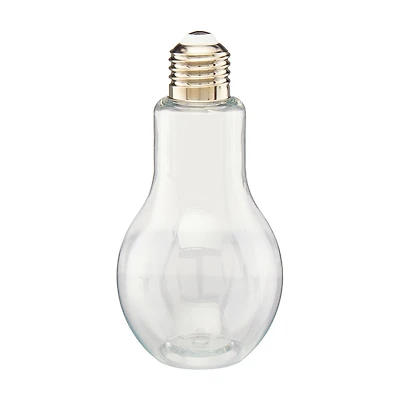 Light Bulb-Shaped Plastic Jar with Metal Lid