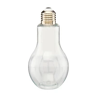 Light Bulb-Shaped Plastic Jar with Metal Lid